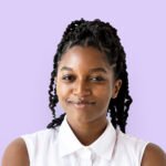 portrait of a cheerful black lady